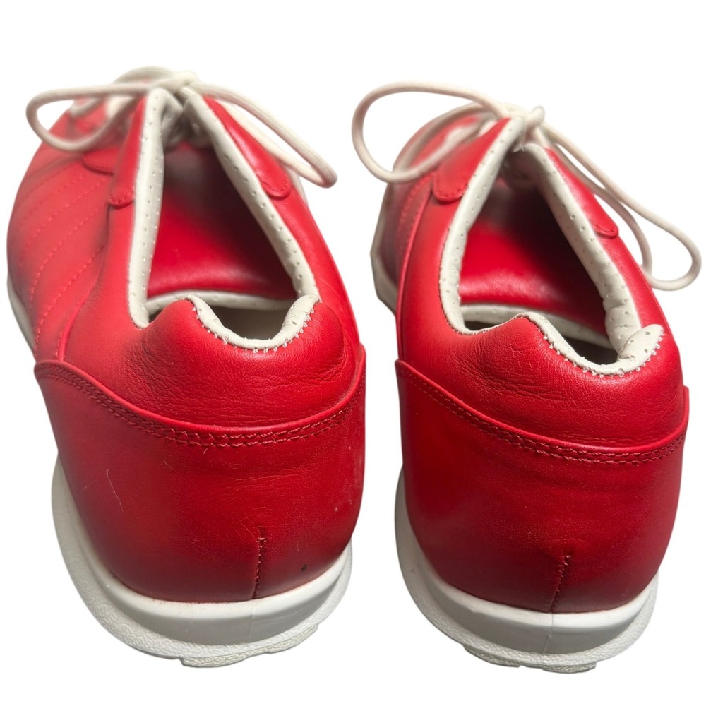 FOOTJOY MyJoy Red Leather Spiked Golf Shoes‎ Size 9.5 - Picture 6 of 8